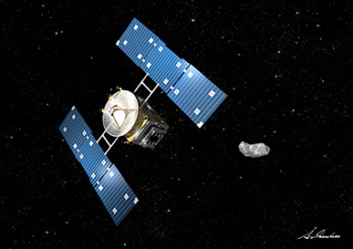 Hayabusa Asteroid Probe (Illustration by Akihiro Ikeshita)