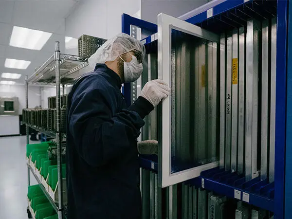 Geli in his workplace